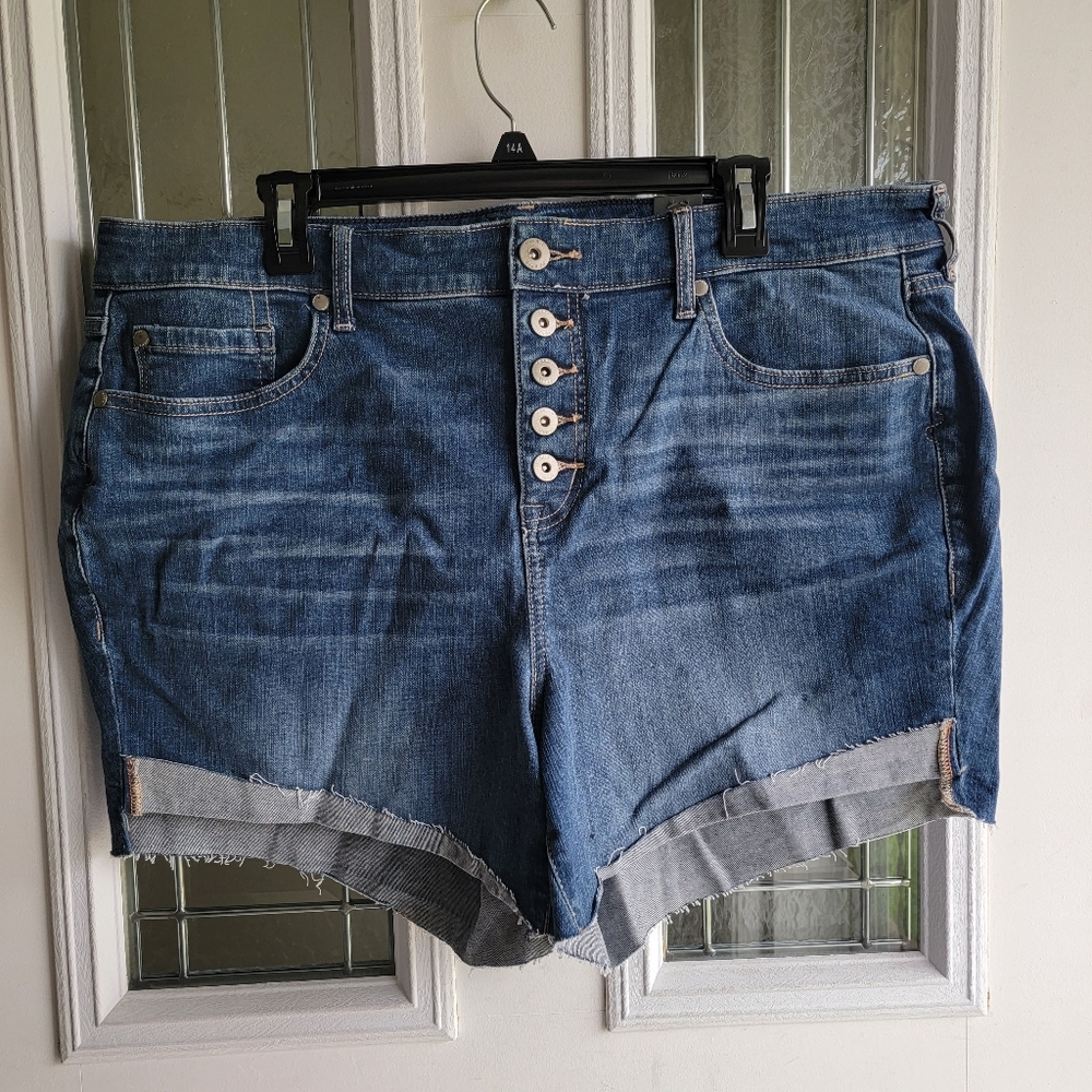 Torrid Blue Jean Shorts with Button Fly